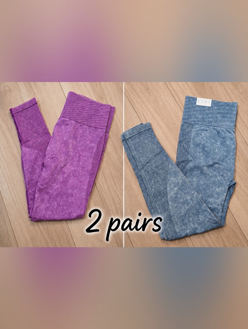 2 Pairs Livi Lane Bryant 7/8 Length High Rise Compression Leggings Tights 14/16